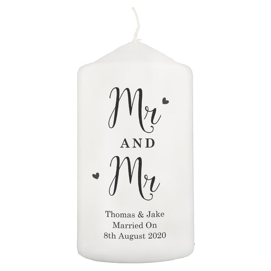 Personalised Married Couple Pillar Candle