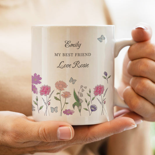 Personalised Wild Flowers Mug