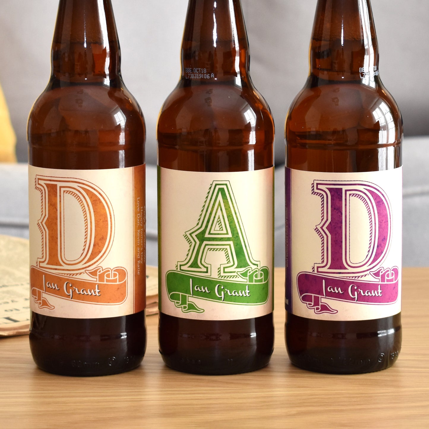 Personalised Dad Pack of 3 Beer