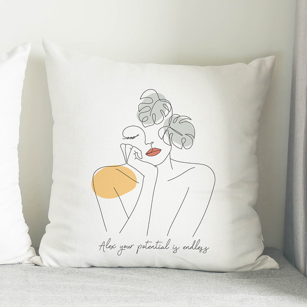 Personalised Fleur Line Art Cushion