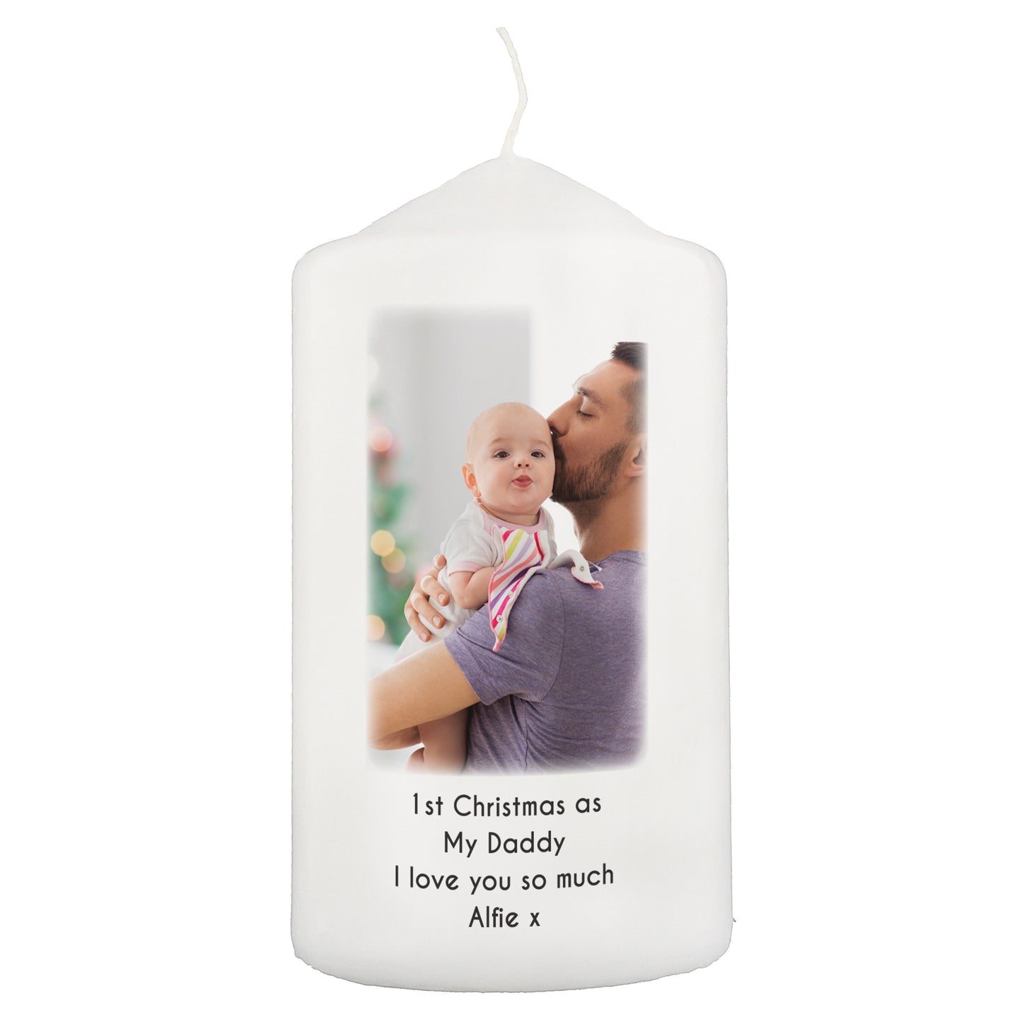 Personalised Photo Upload Pillar Candle