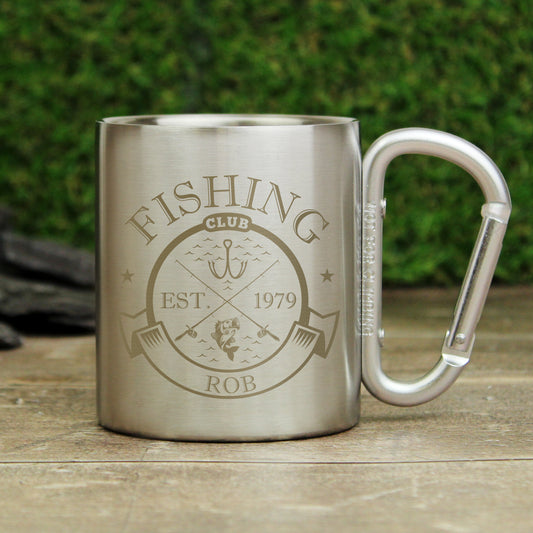 Personalised Fishing Club Stainless Steel Mug