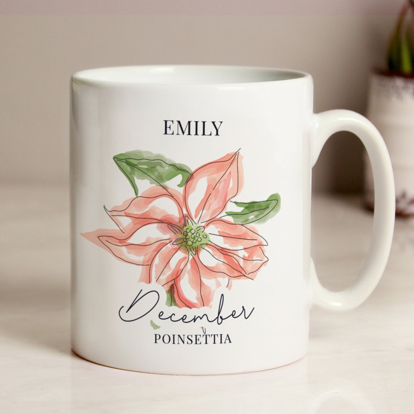 Personalised Flower of the Month Mug