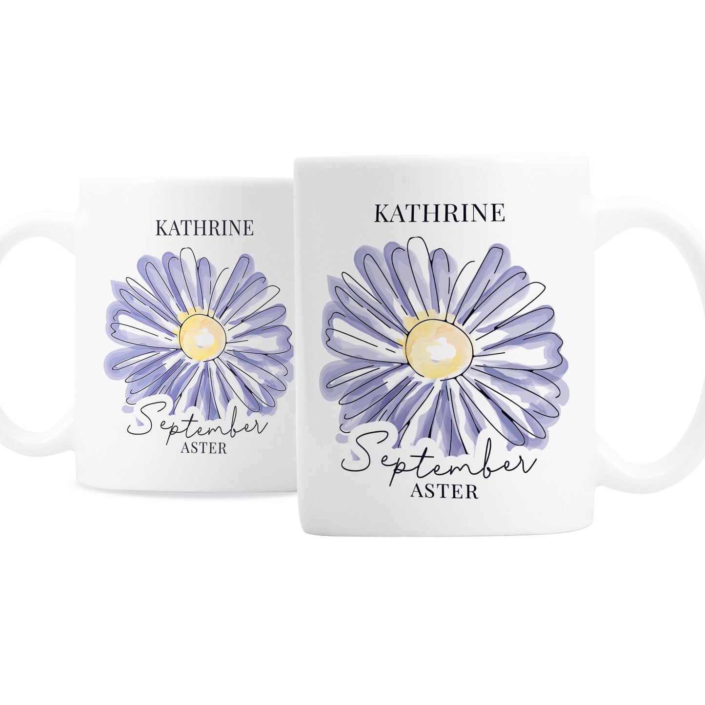 Personalised Flower of the Month Mug