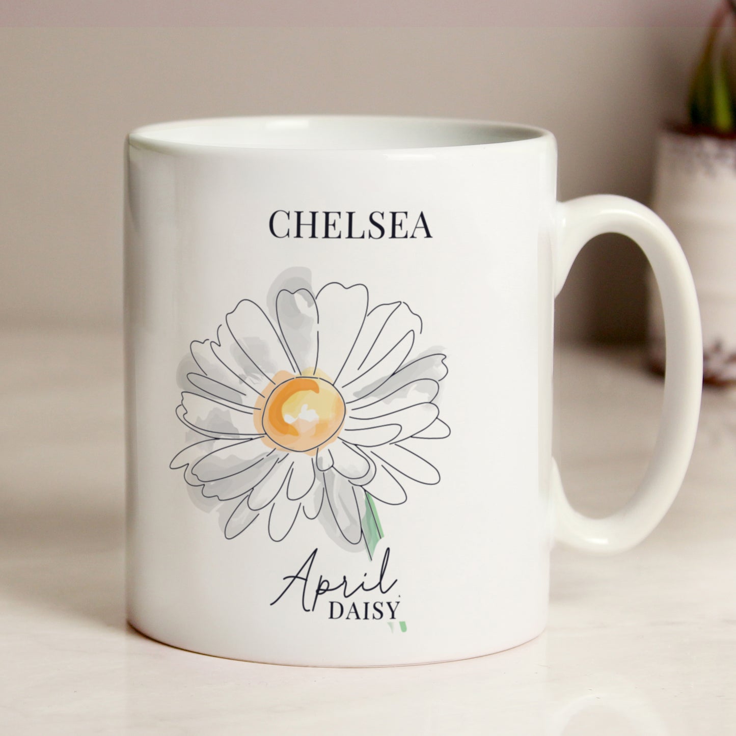 Personalised Flower of the Month Mug