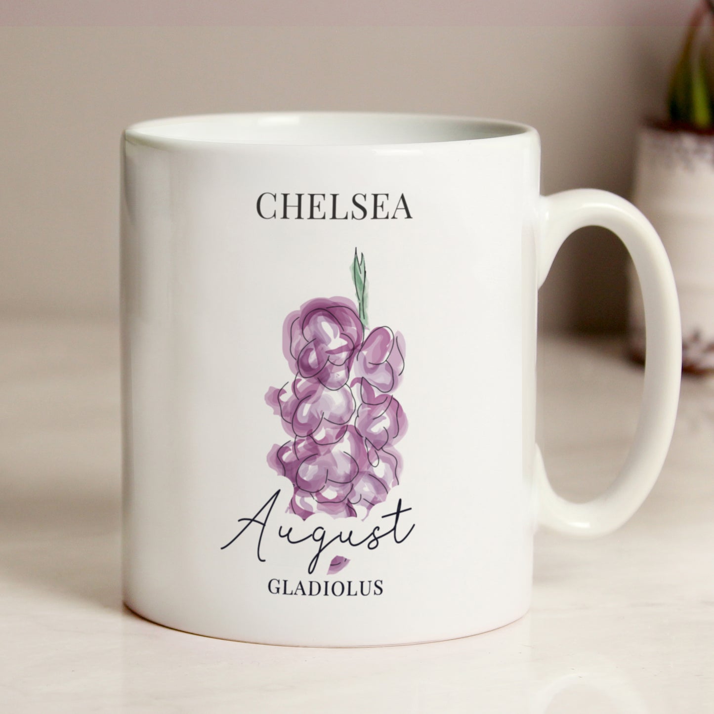 Personalised Flower of the Month Mug