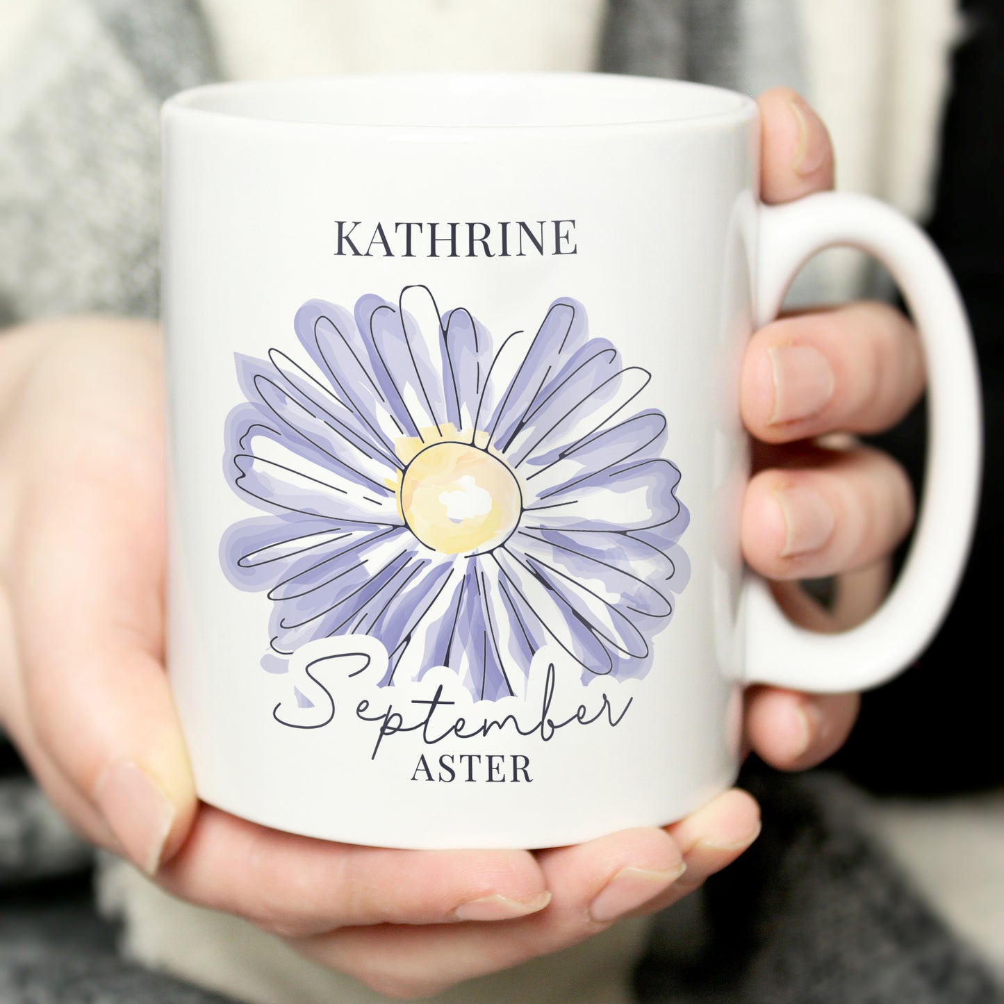 Personalised Flower of the Month Mug