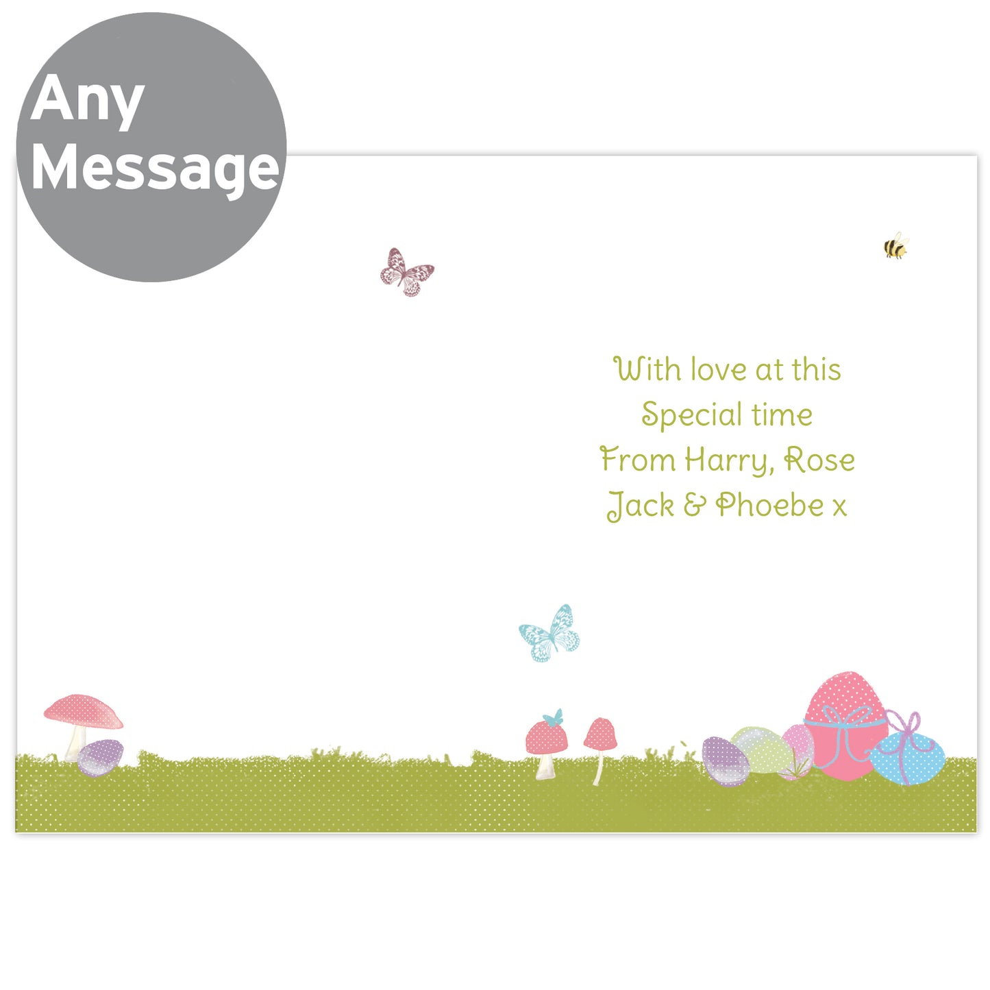 Personalised Easter Meadow Bunny Card