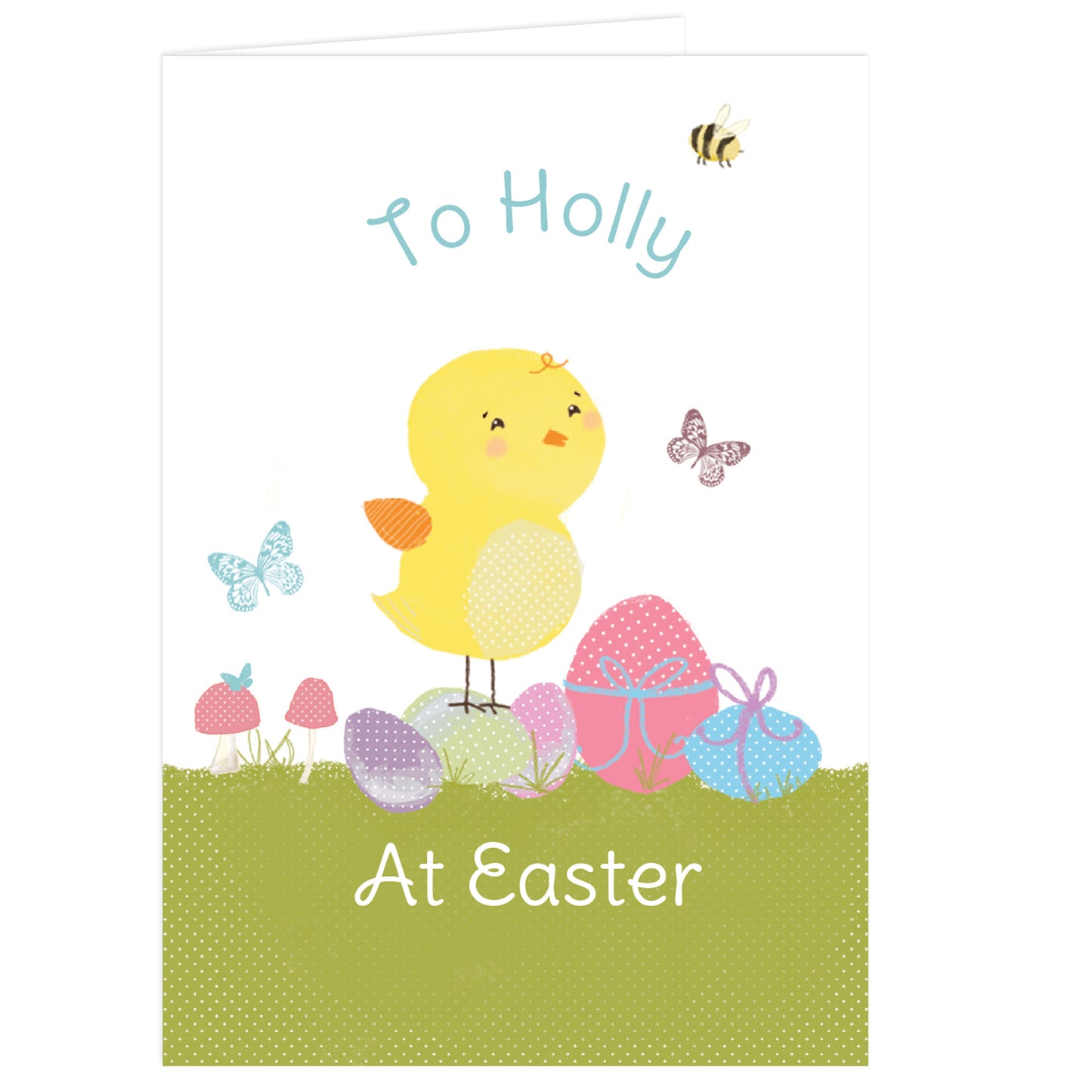 Personalised Easter Meadow Chick Card