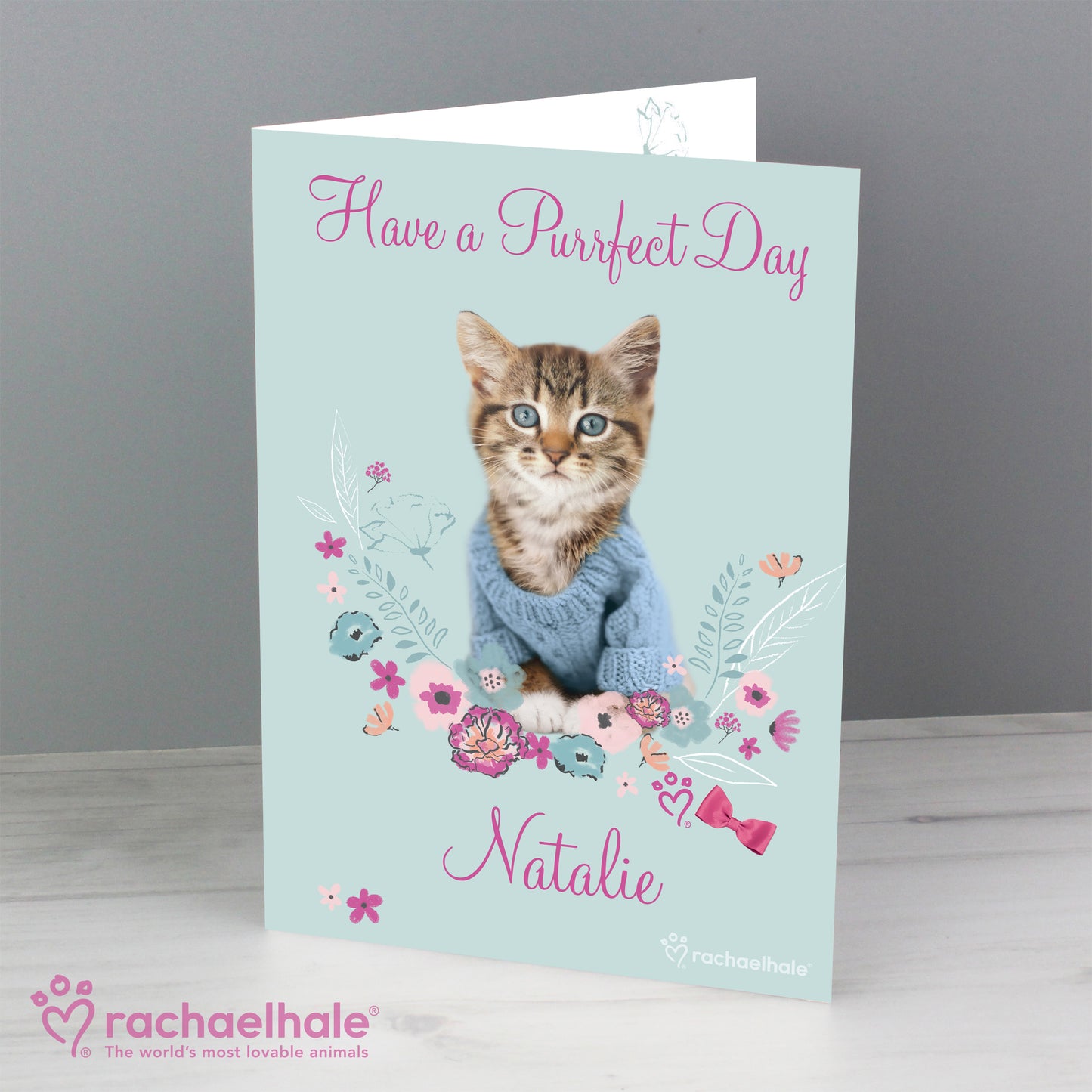 Personalised Rachael Hale Cute Kitten Card