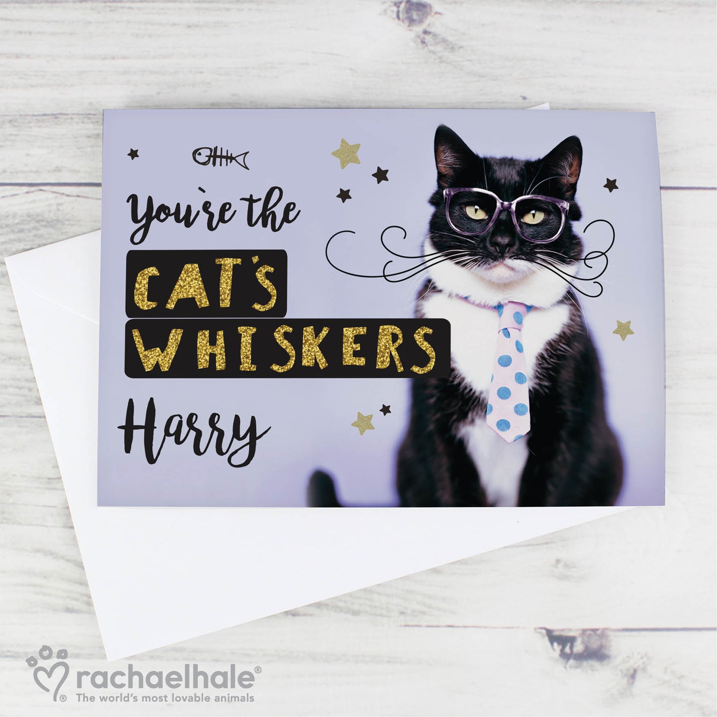 Personalised Rachael Hale You're the Cats Whiskers Card