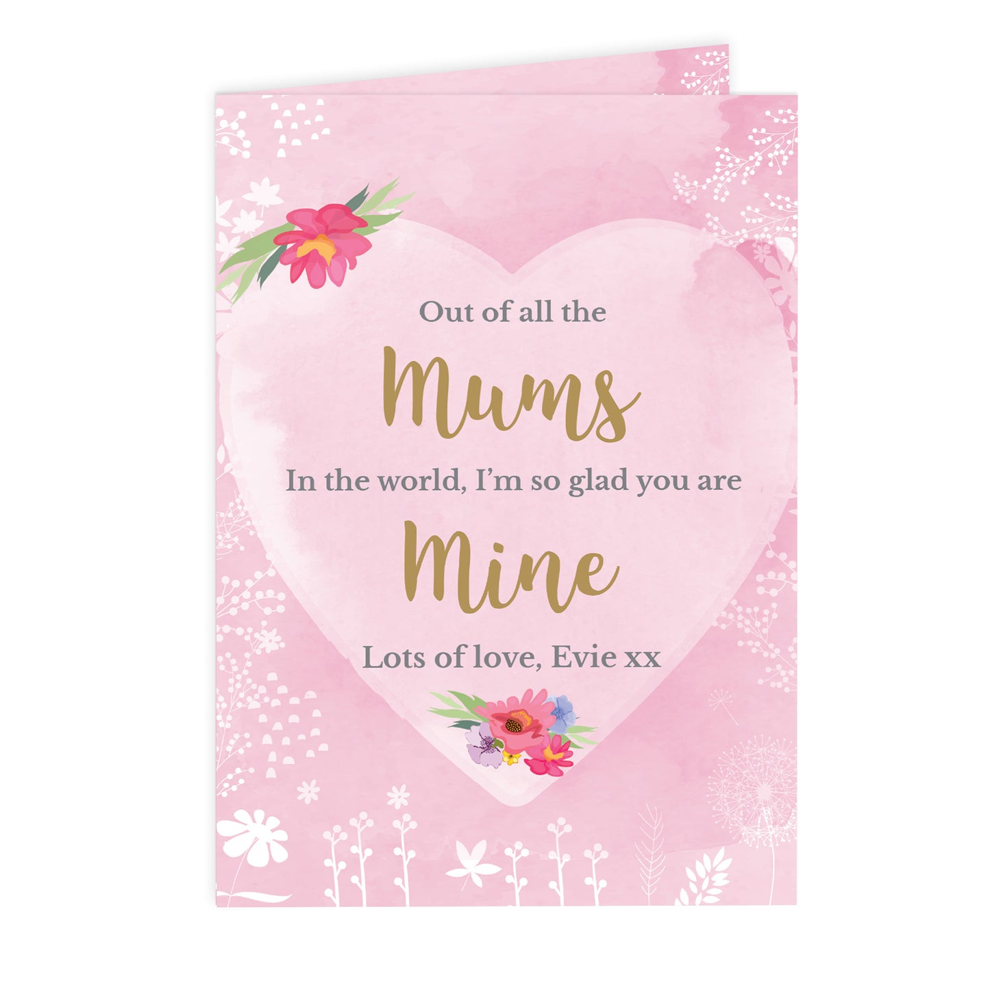 Personalised Floral Watercolour Card