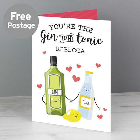 Personalised 'Gin to My Tonic' Card