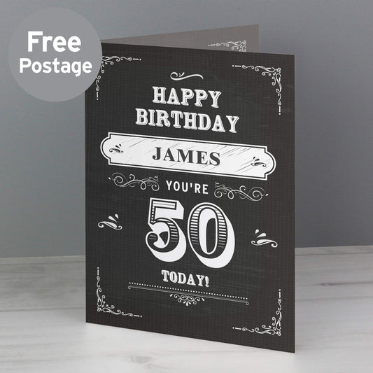 Personalised Vintage Typography Birthday Card