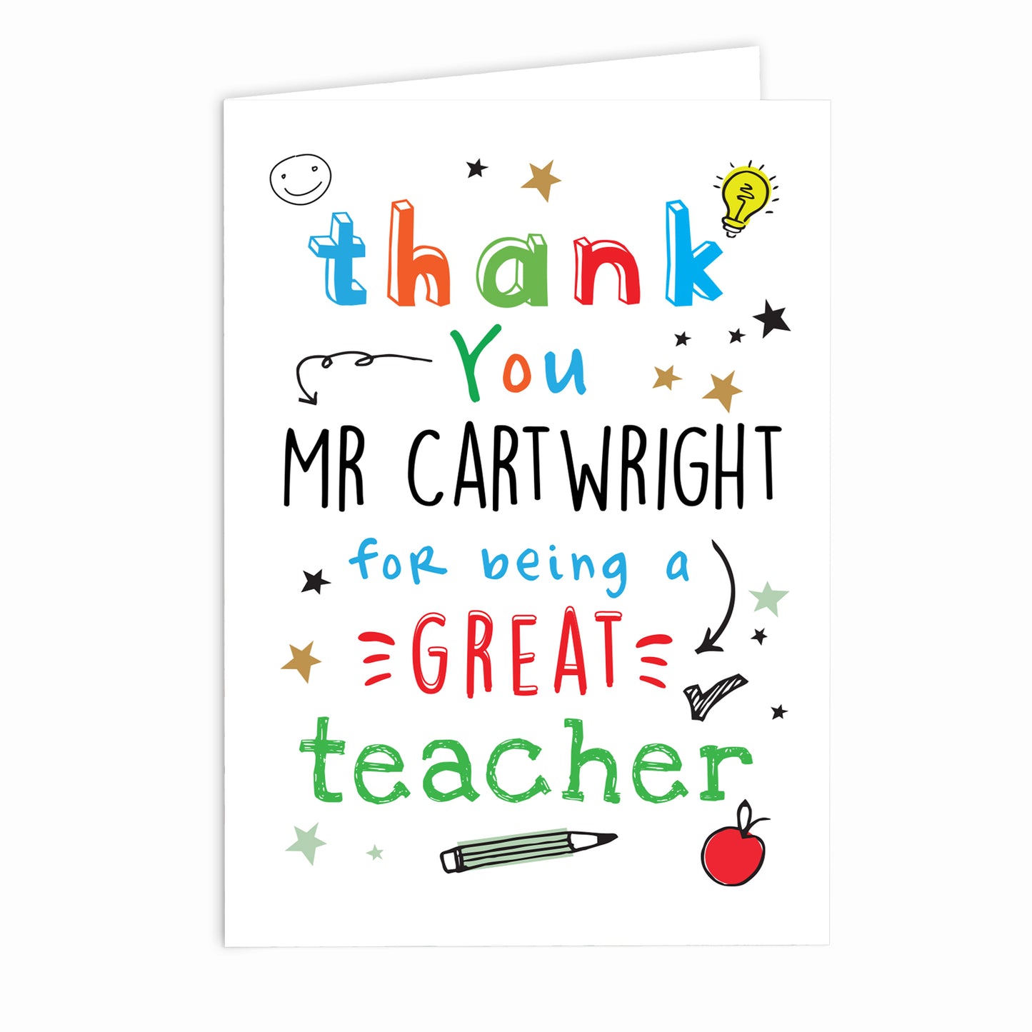 Personalised Thank You Teacher Card