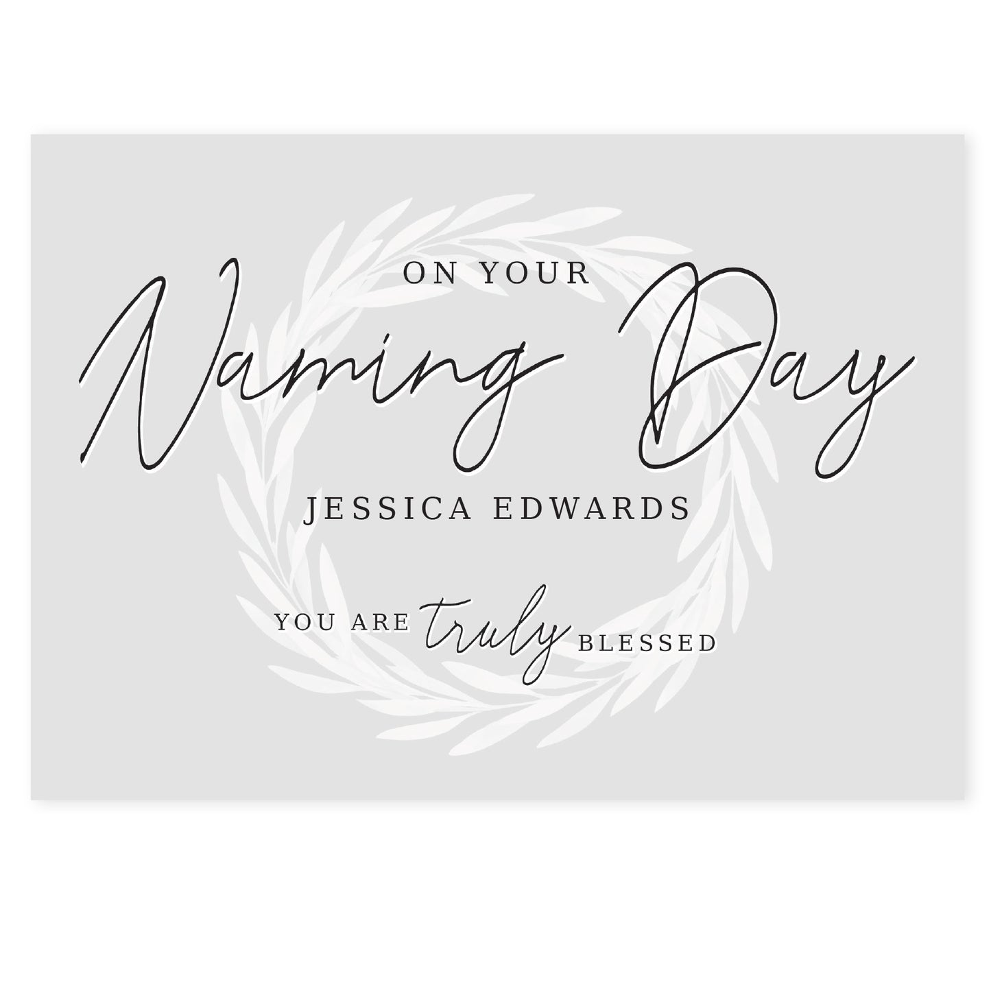 Personalised Truly Blessed Naming Day Card