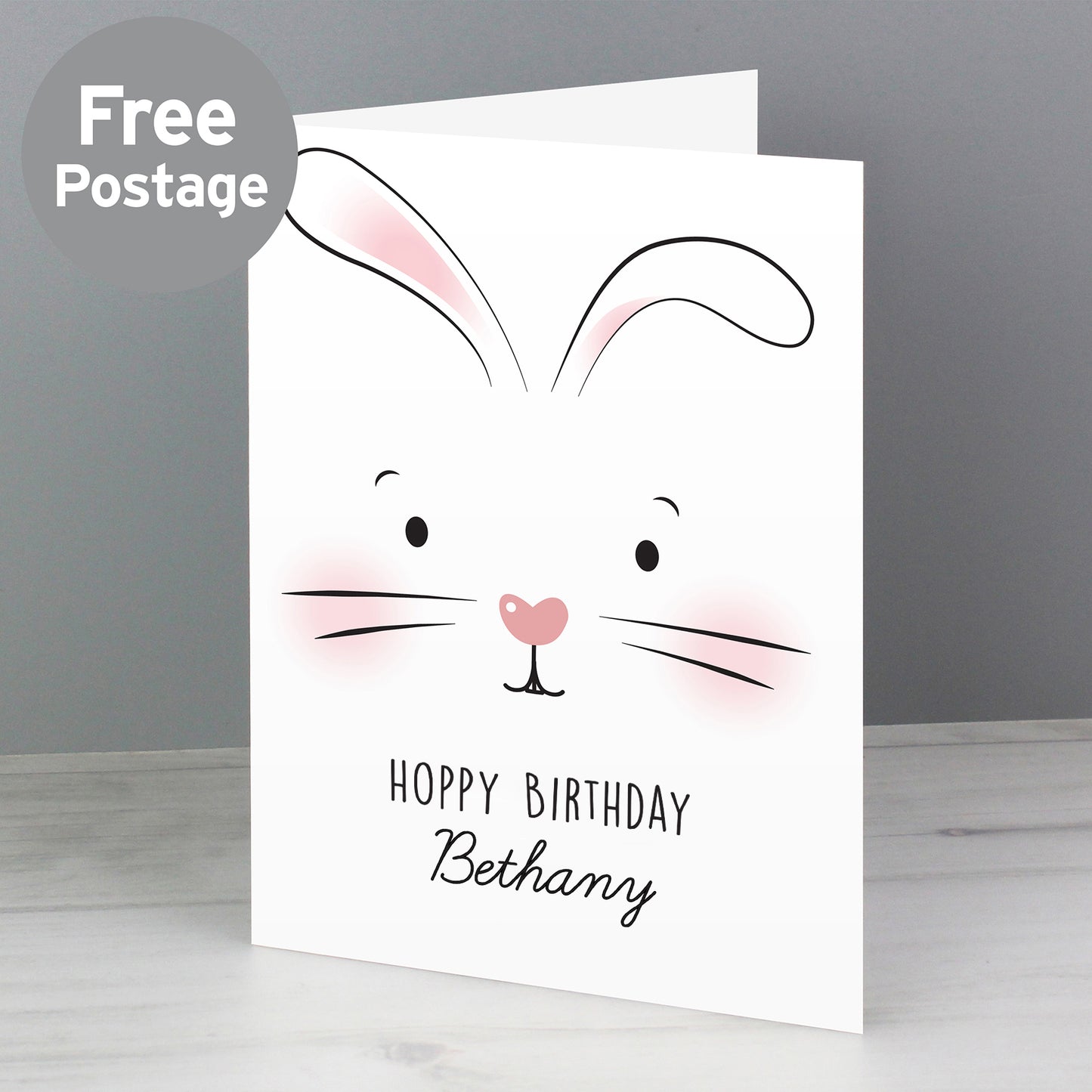 Personalised Bunny Features Card