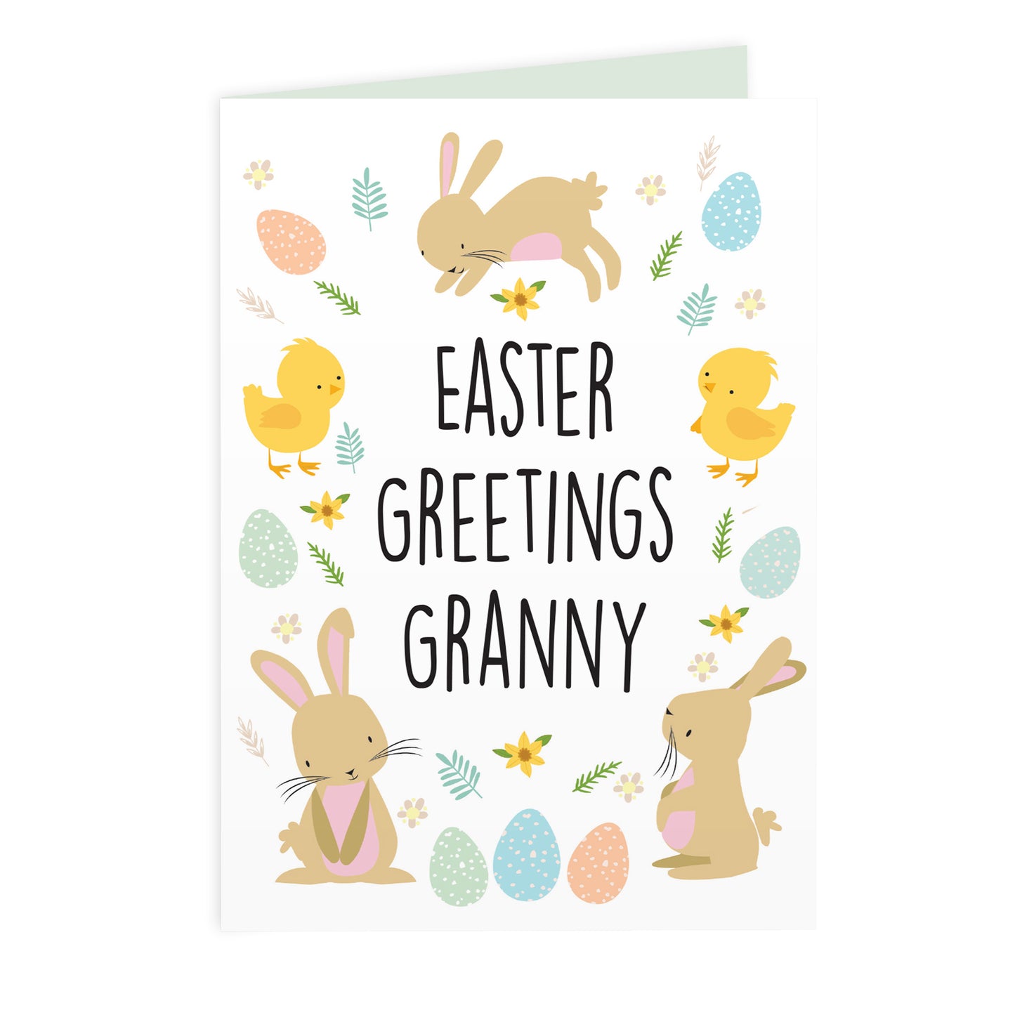 Personalised Easter Bunny & Chick Card