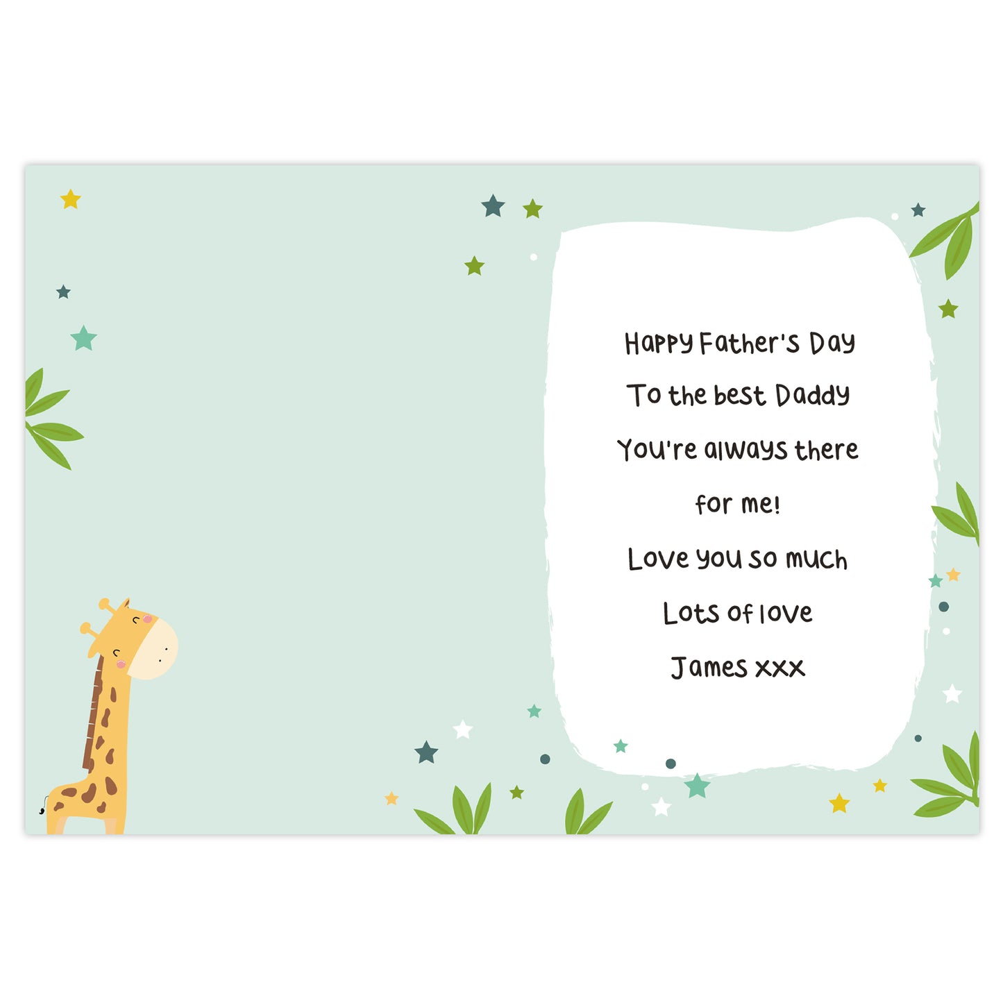 Personalised Look Up To You Giraffe Card