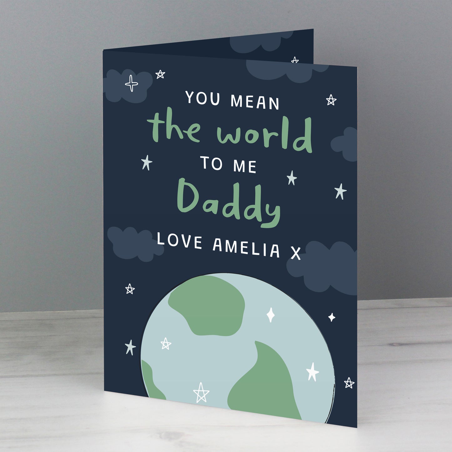 Personalised You Mean The World To Me Card