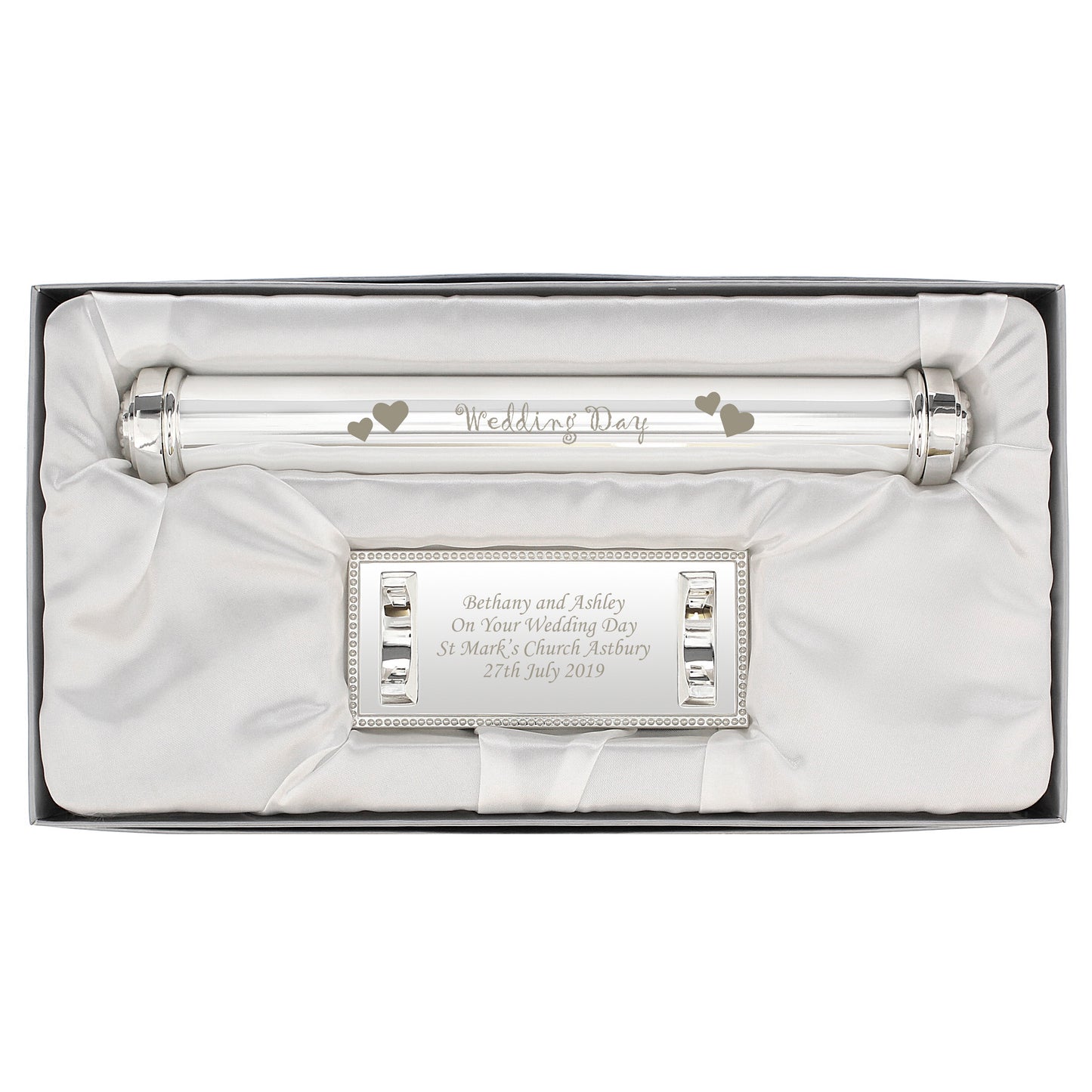 Personalised Wedding Day Silver Plated Certificate Holder