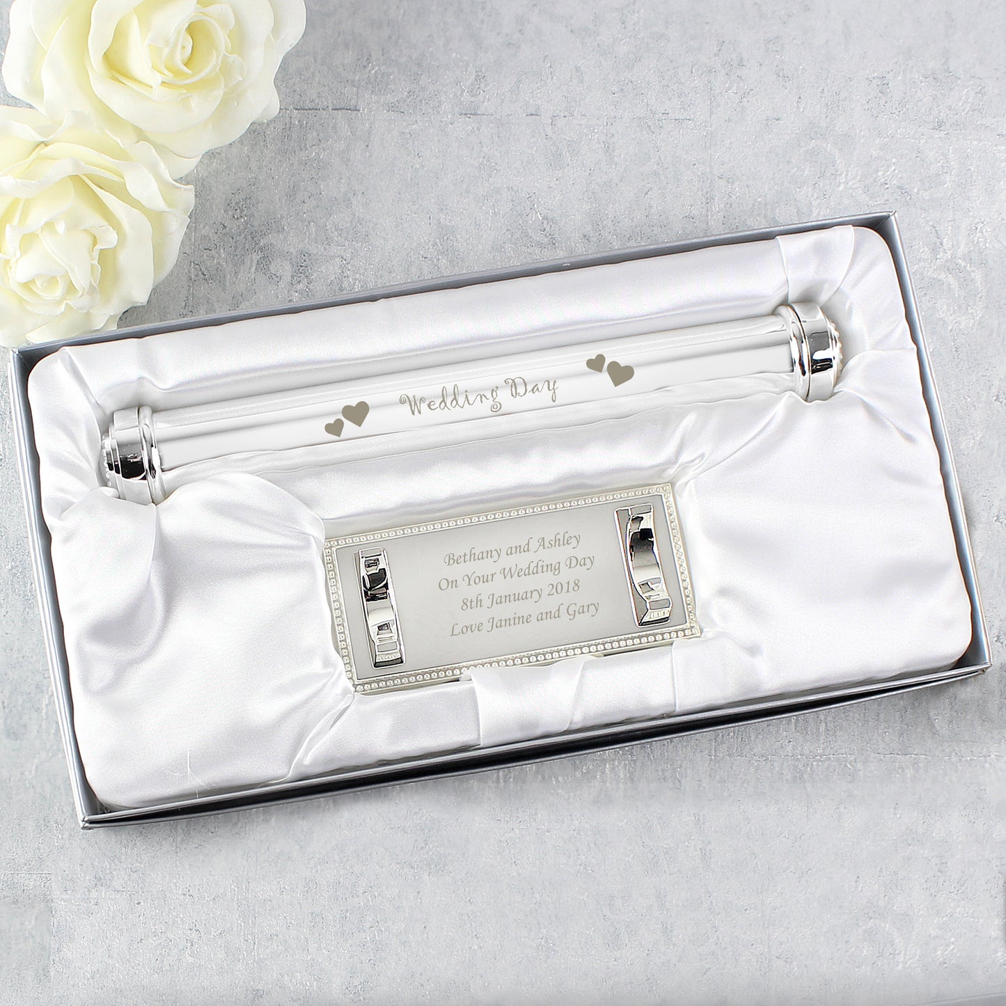 Personalised Wedding Day Silver Plated Certificate Holder