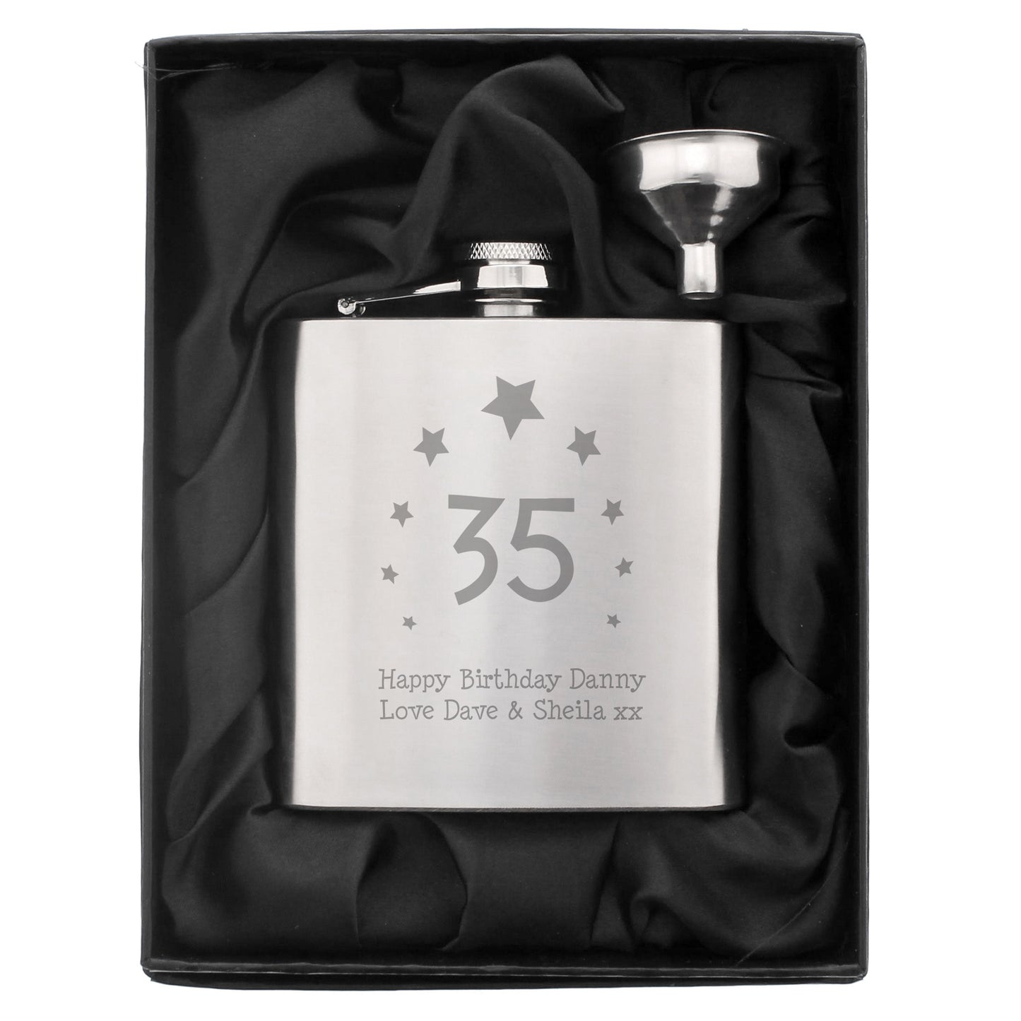 Personalised Stars Age Hip Flask