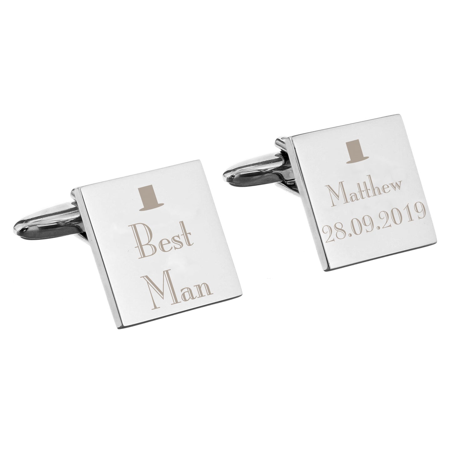 Personalised Decorative Wedding Best Man Square Cufflinks