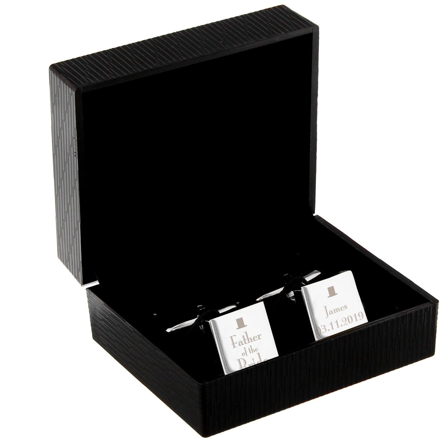 Personalised Decorative Wedding Father of the Bride Square Cufflinks