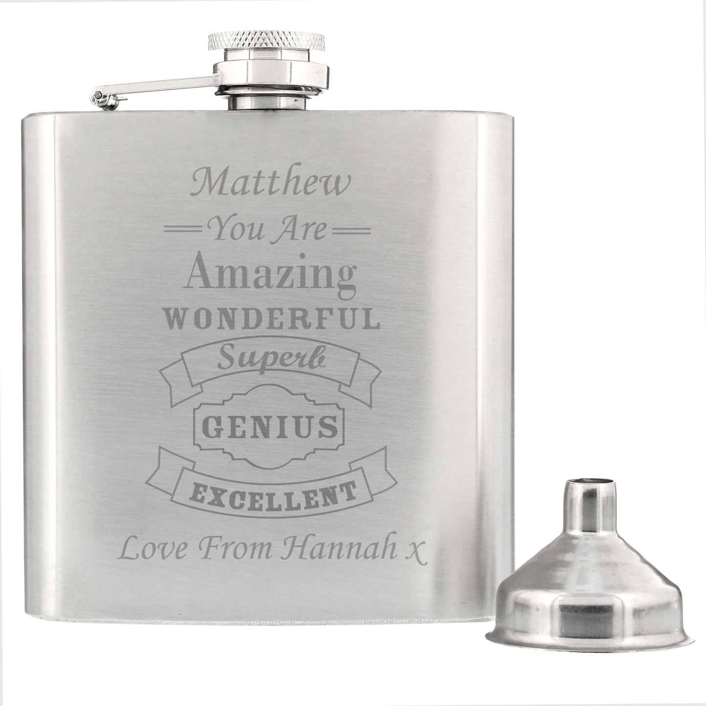 Personalised Vintage Typography Hip Flask