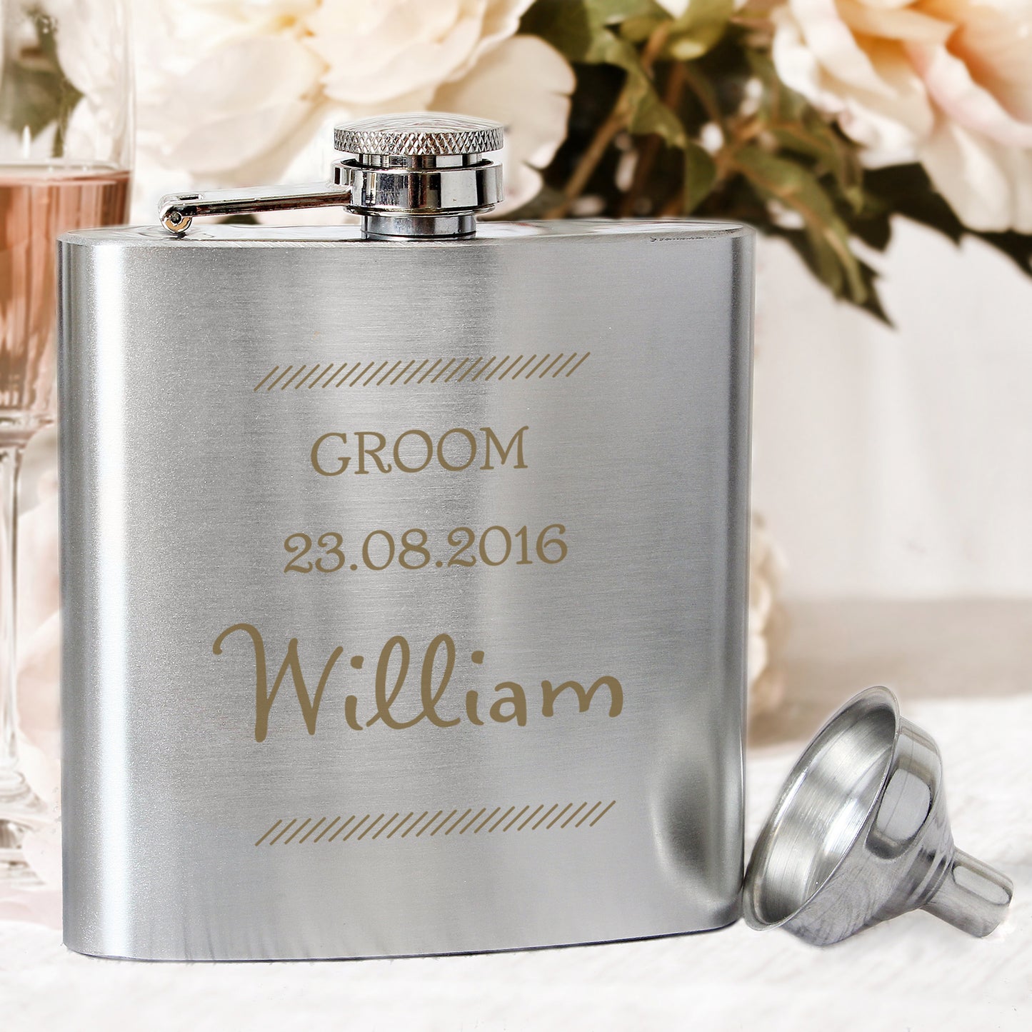 Personalised Classic Stainless Steel Hip Flask