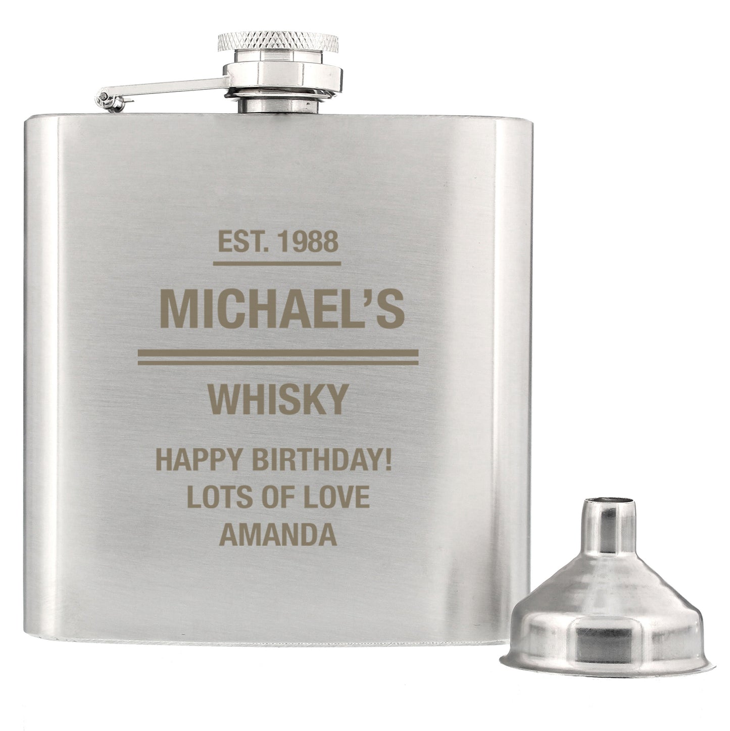 Personalised Any Message Stainless Steel Hip Flask