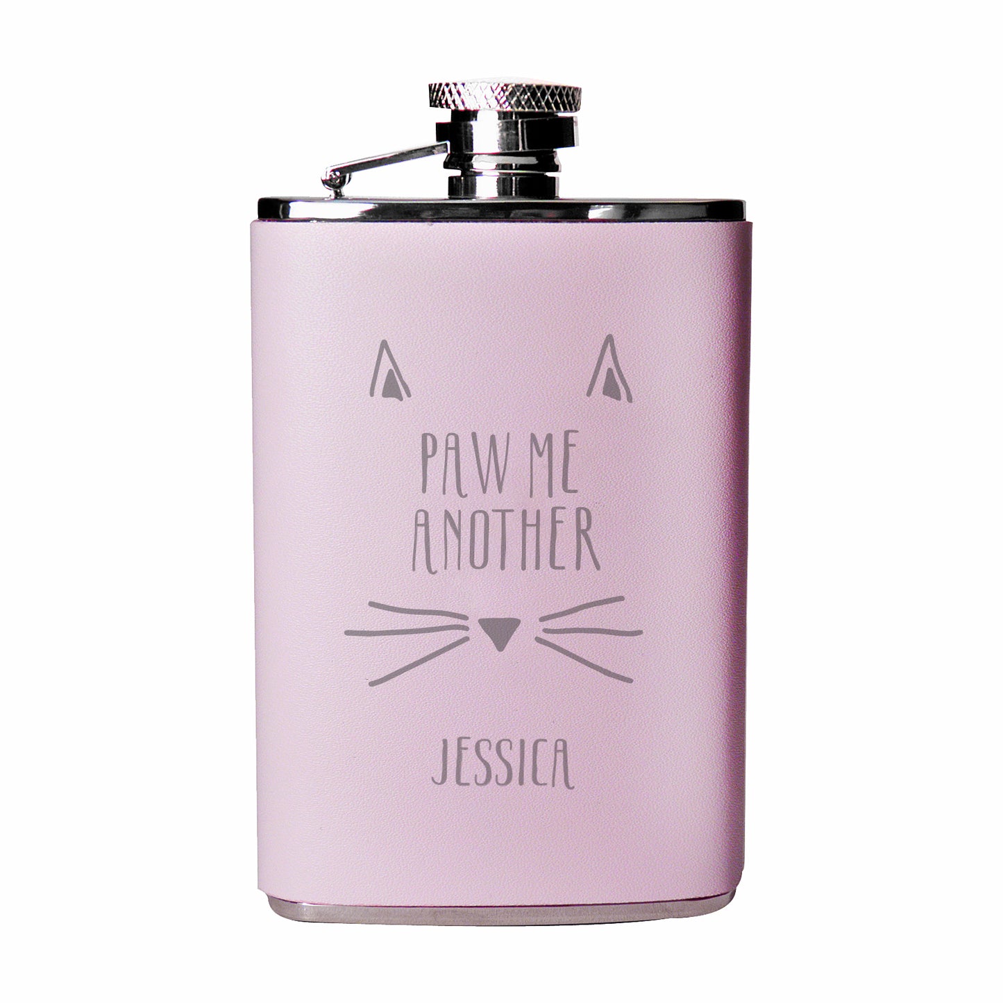 Personalised Paw Me Another Pink Hip Flask