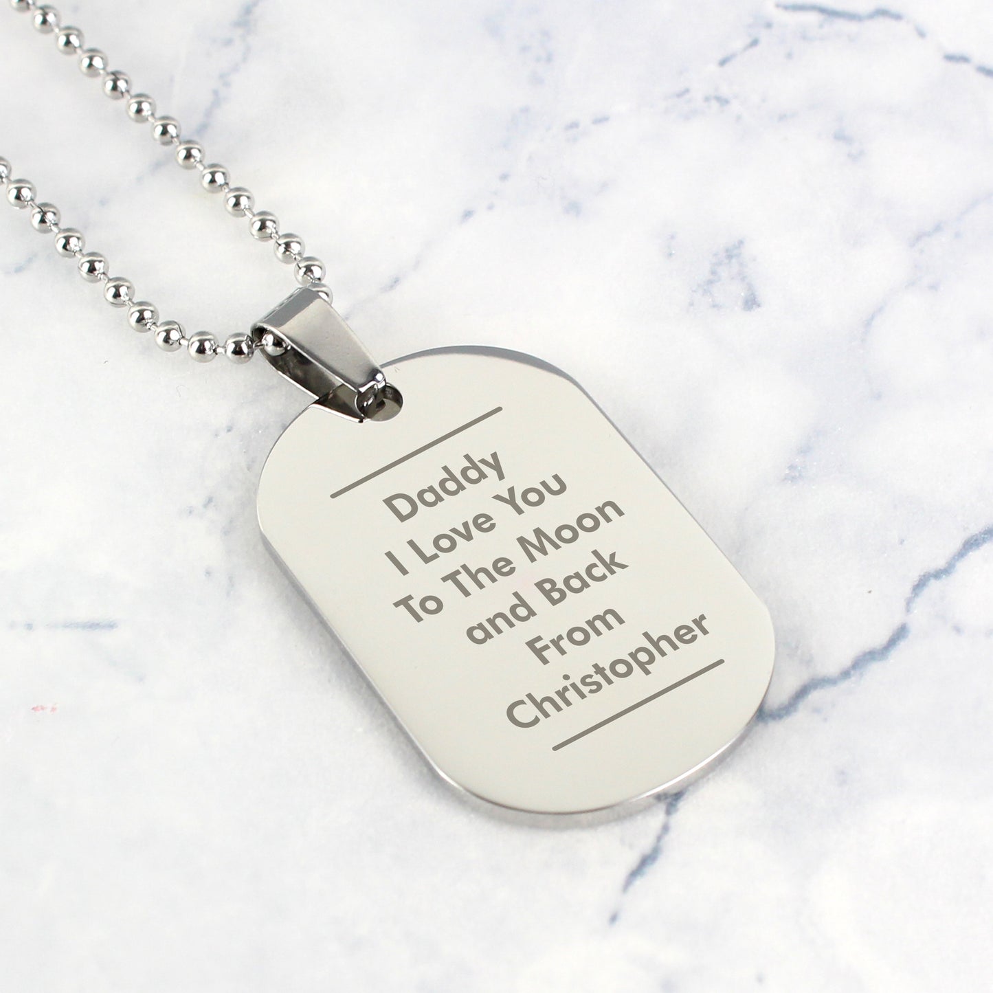 Personalised Classic Stainless Steel Dog Tag Necklace