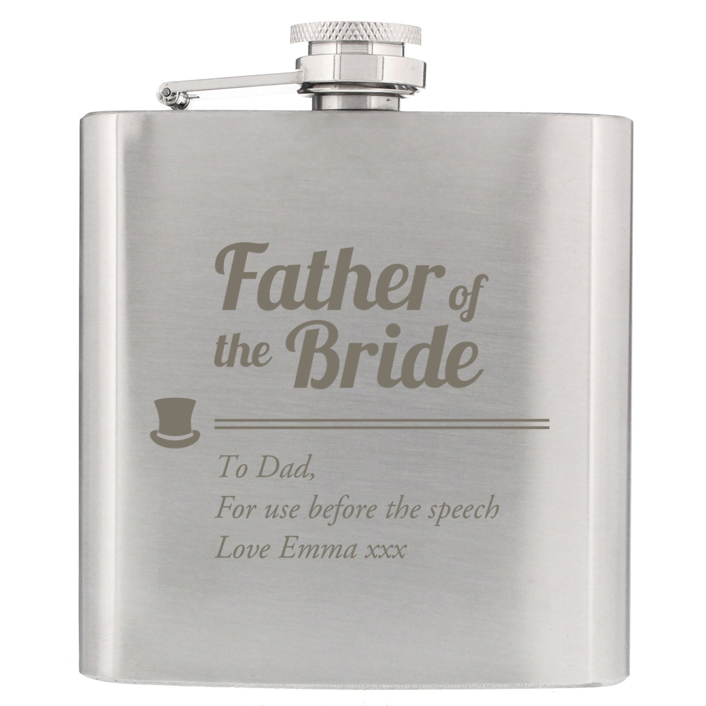 Personalised Father of the Bride Hip Flask