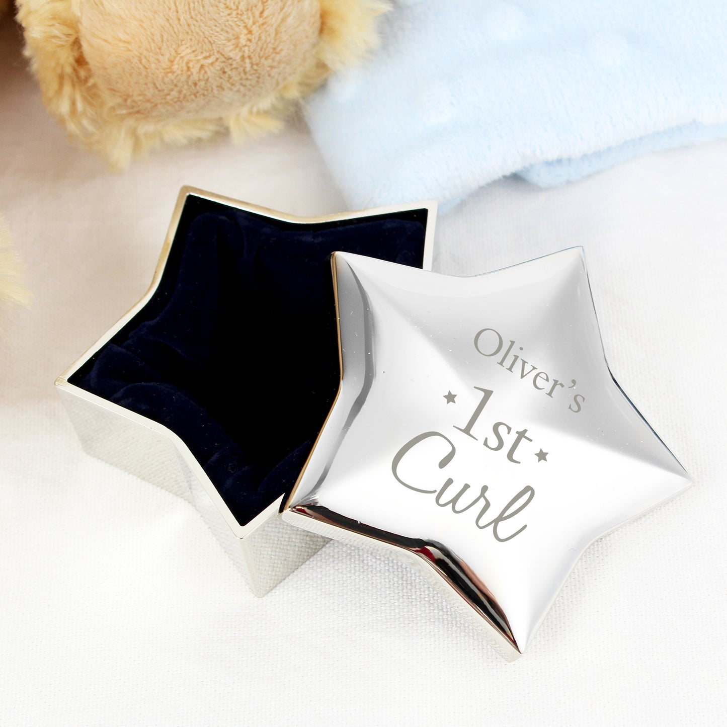 Personalised 1st Curl Star Trinket Box