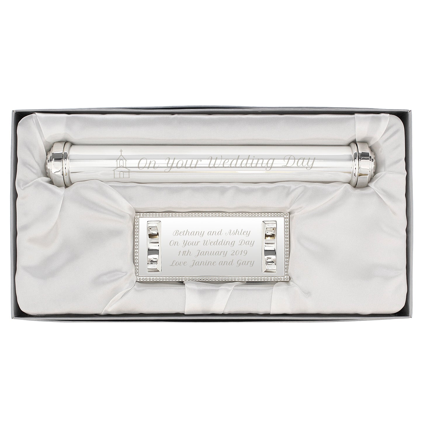 Personalised Church Silver Plated Certificate Holder