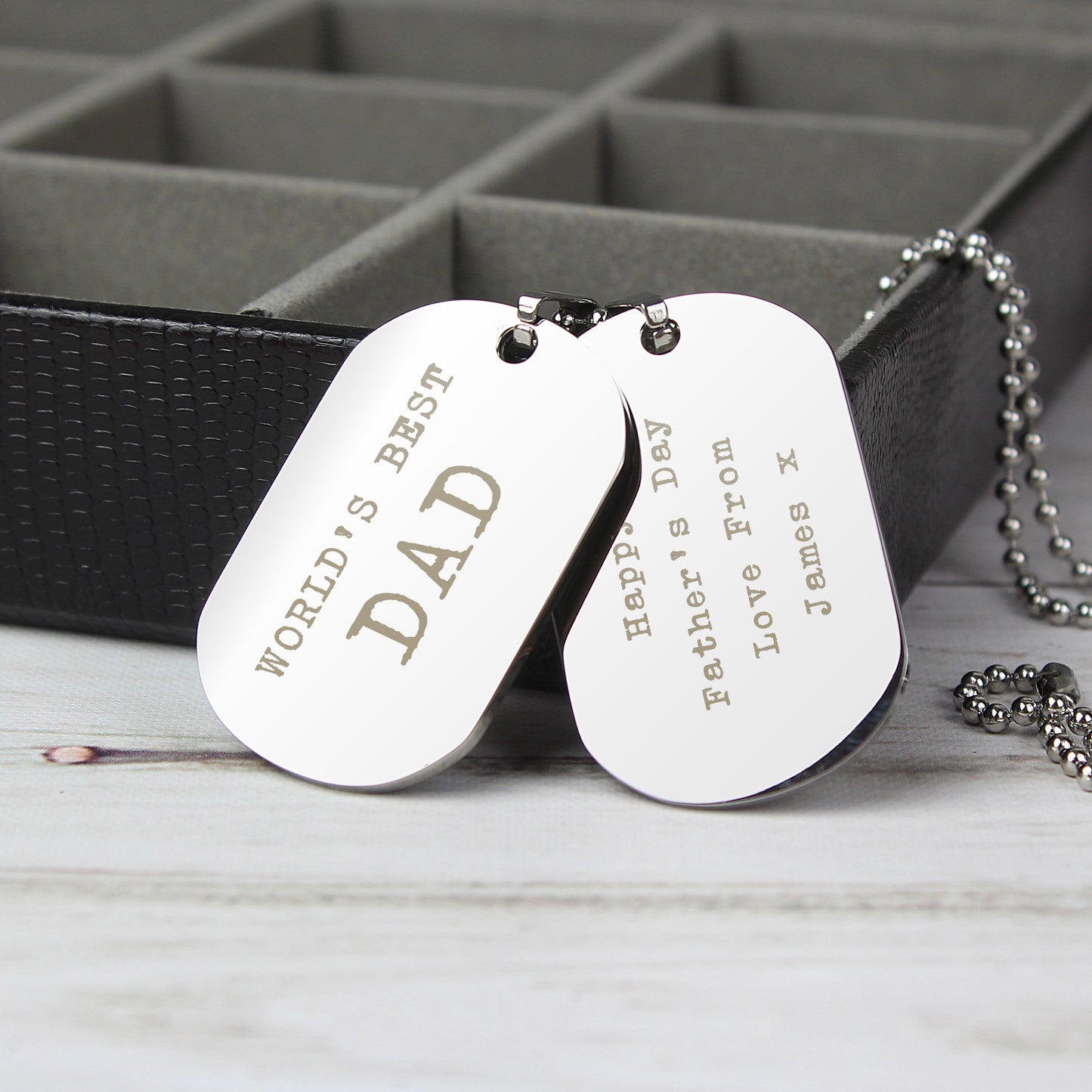 Personalised Free Text Steel Double Dog Tag Necklace