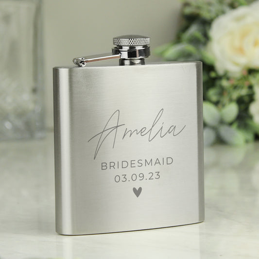 Personalised Free Text Wedding Party Hip Flask