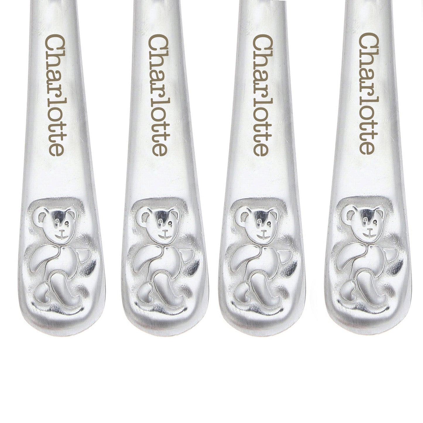 Personalised Teddy 4 Piece Embossed Cutlery Set