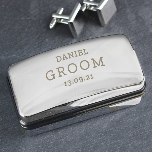 Personalised Wedding Cufflink Box