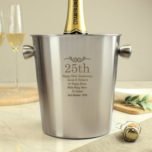 Personalised Number Frame Stainless Steel Ice Bucket