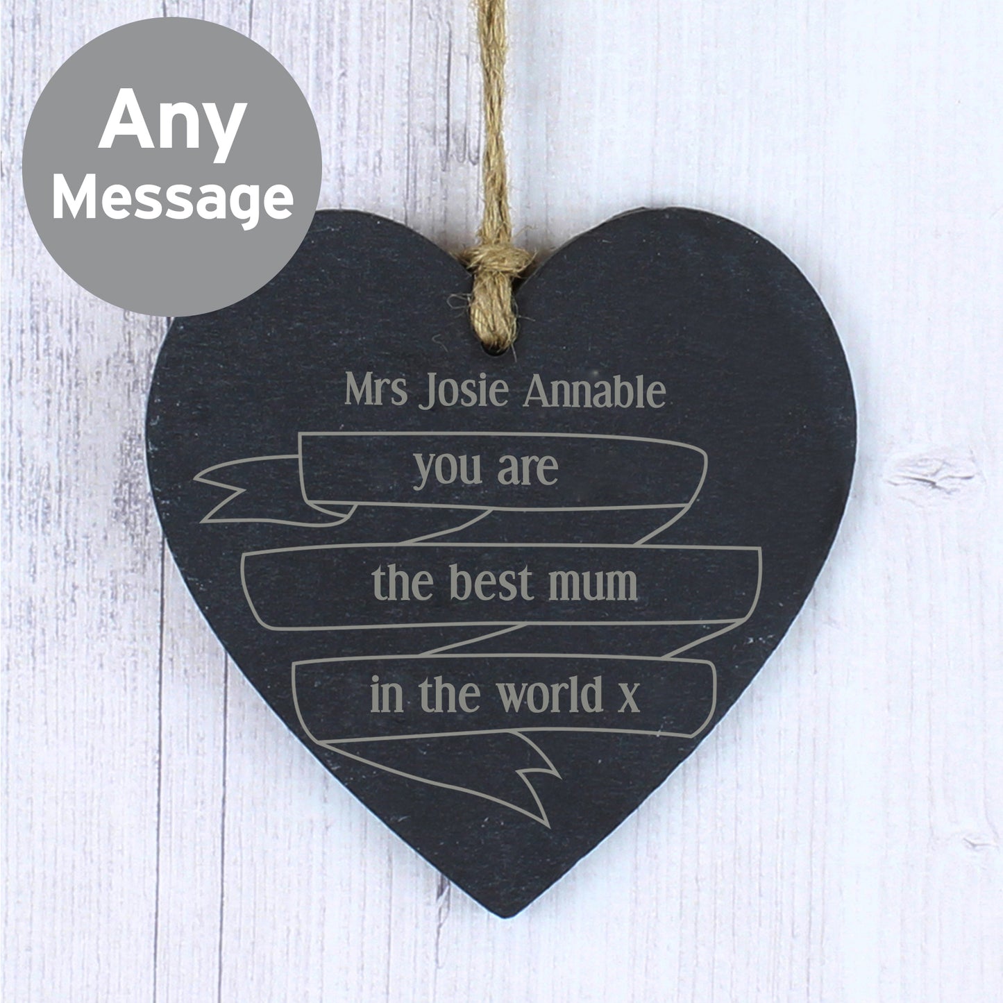 Personalised Garden Bloom Slate Heart Decoration