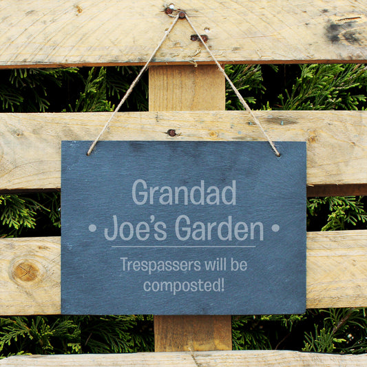 Personalised Large Hanging Slate Sign