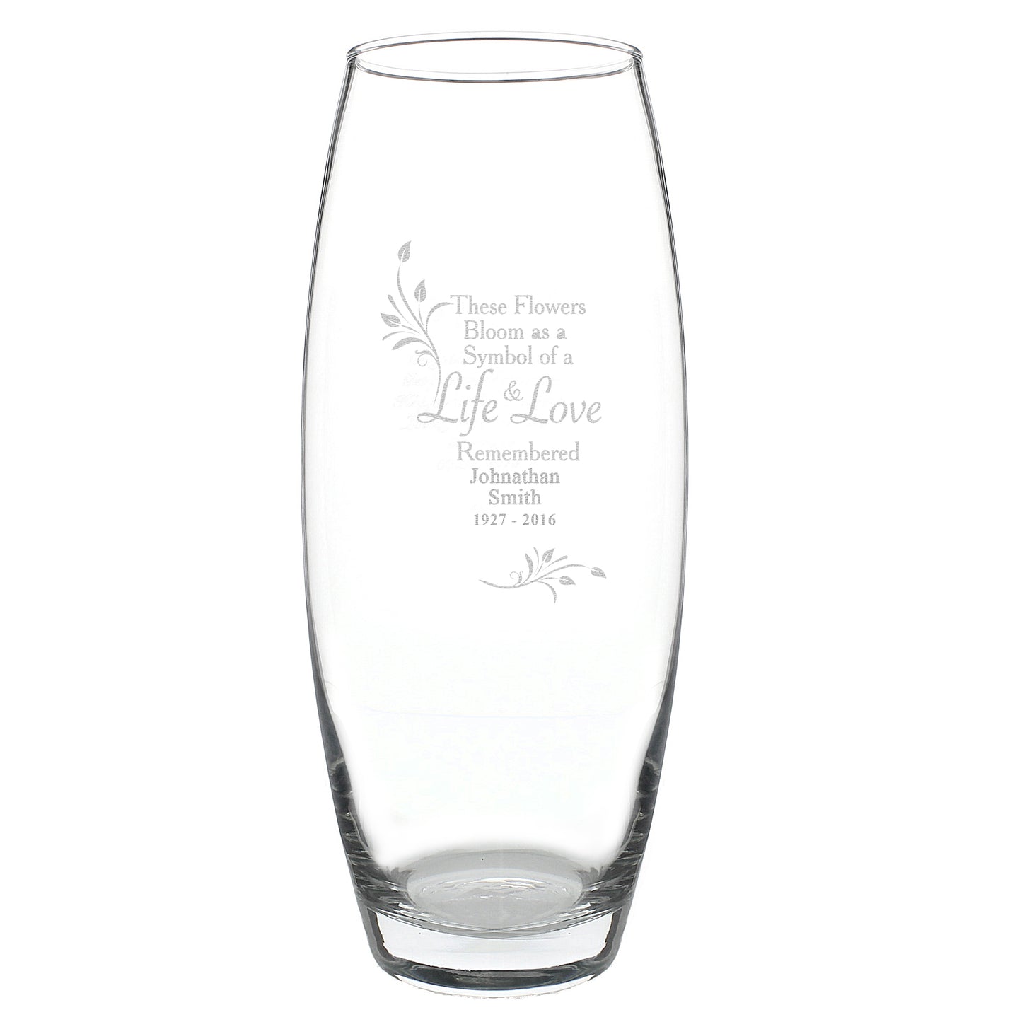 Personalised Life & Love Memorial Vase