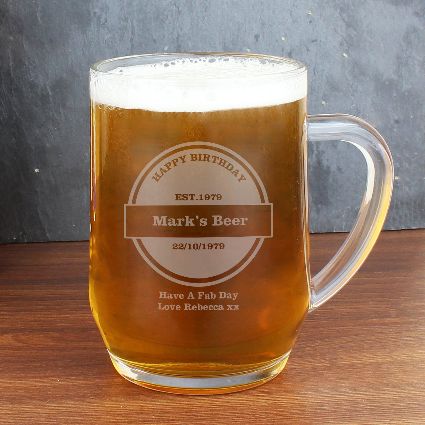 Personalised Established Beer Label Tankard