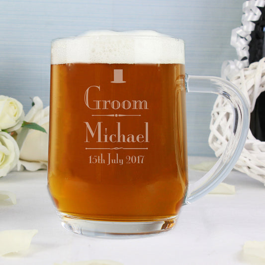 Personalised Decorative Wedding Groom Tankard