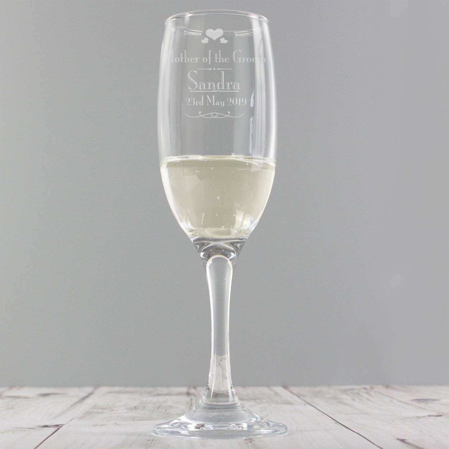 Personalised Decorative Wedding Mother of the Groom Glass Flute