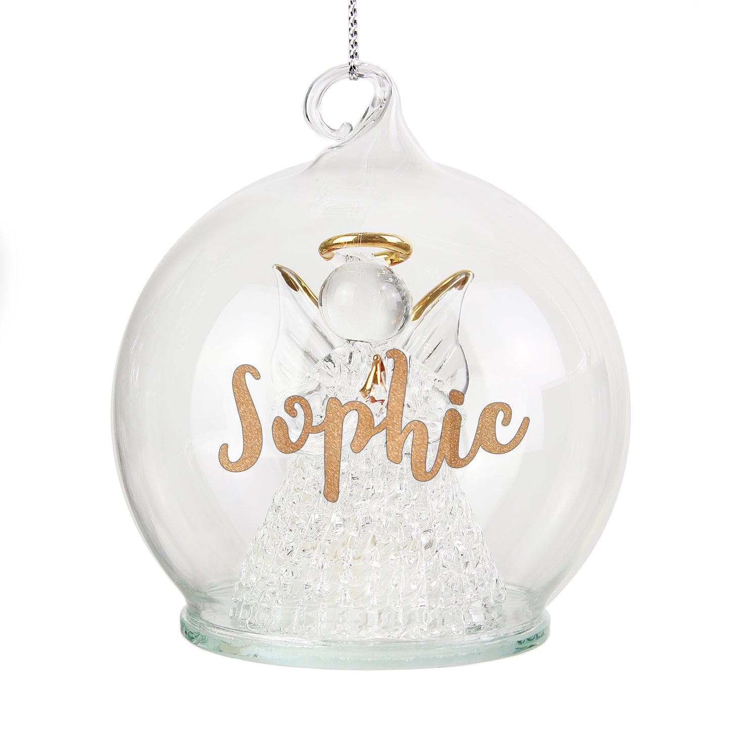 Personalised Christmas LED Angel Bauble