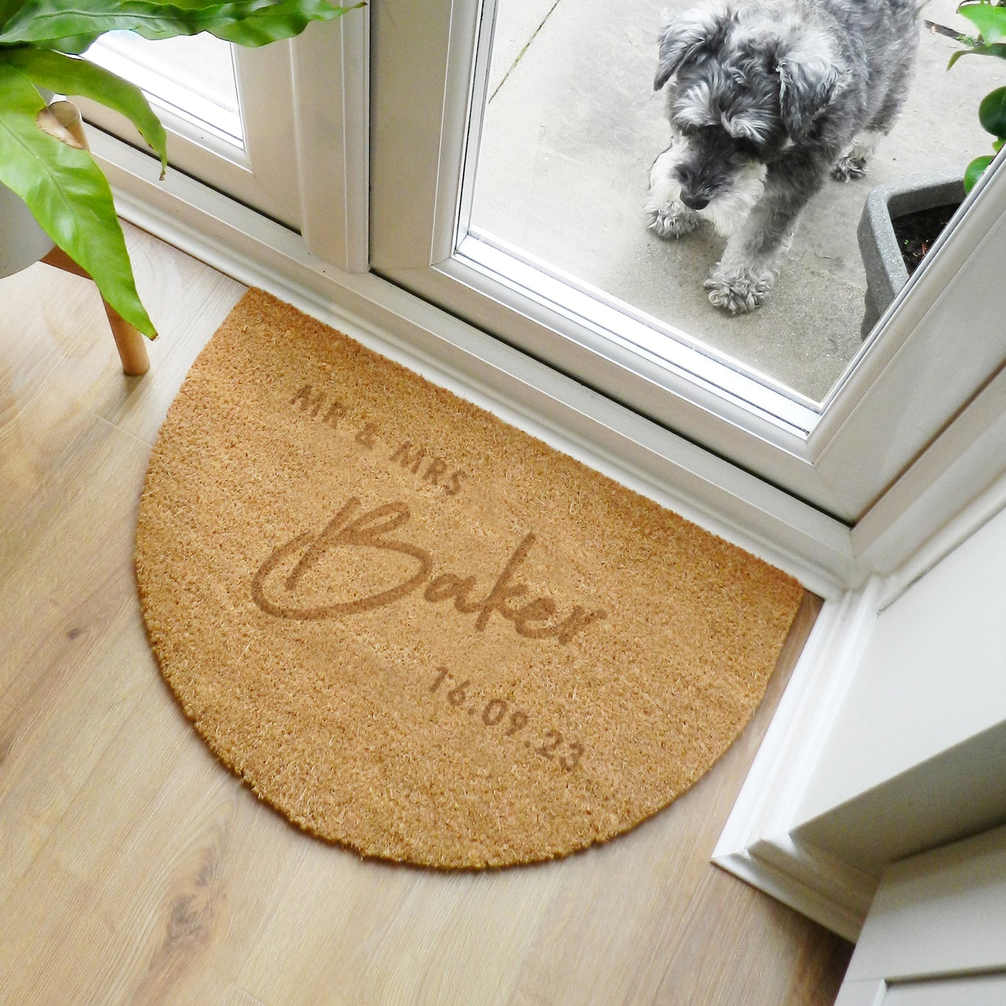 Personalised Couples Half Moon Indoor Doormat